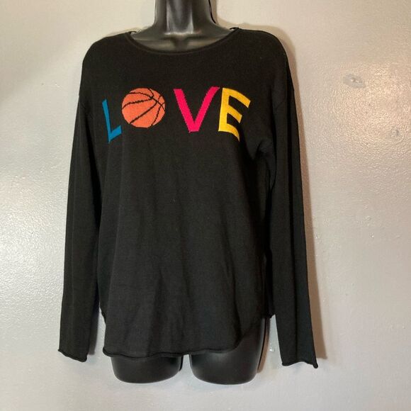 Rachel Zoe Sweaters - Rachel Zoe Black lightweight LOVE basketball sweater